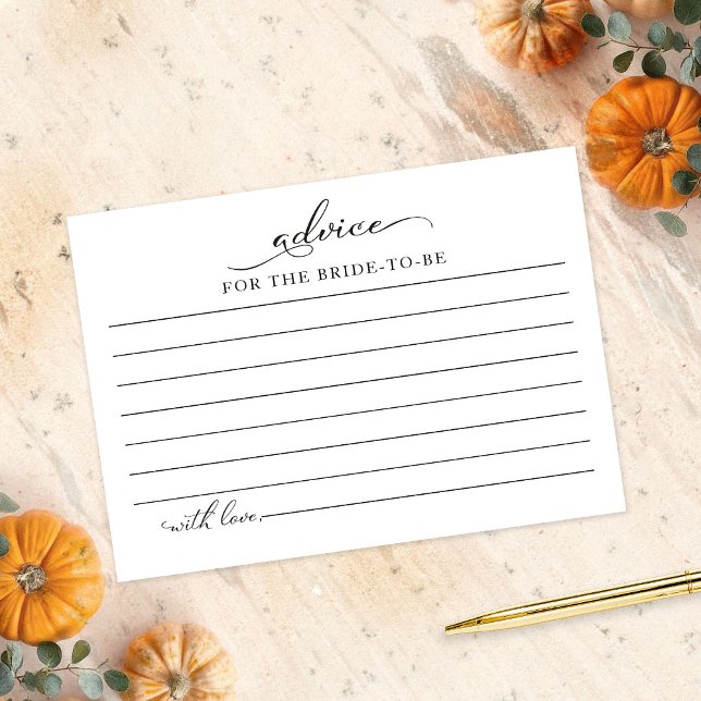 Autumn Pumpkin Fall Bridal Shower Advice Cards (Creator Uploaded)