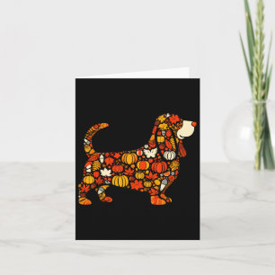 Autumn Pumpkin Fall Bysset Hound Thanksgiving Wome Card