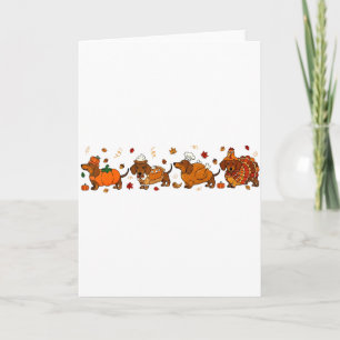 Autumn Pumpkin Fall Dachshund Thanksgiving Womens Card