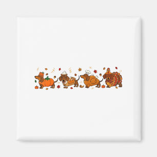 Autumn Pumpkin Fall Dachshund Thanksgiving Womens Magnet