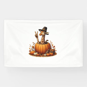 Autumn Pumpkin Fall Giraffe Thanksgiving Womens Me Banner