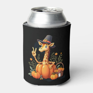 Autumn Pumpkin Fall Giraffe Thanksgiving Womens Me Can Cooler