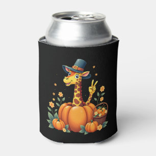 Autumn Pumpkin Fall Giraffe Thanksgiving Womens Me Can Cooler