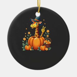 Autumn Pumpkin Fall Giraffe Thanksgiving Womens Me Ceramic Tree Decoration