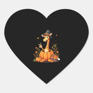 Autumn Pumpkin Fall Giraffe Thanksgiving Womens Me Heart Sticker