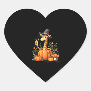 Autumn Pumpkin Fall Giraffe Thanksgiving Womens Me Heart Sticker