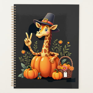 Autumn Pumpkin Fall Giraffe Thanksgiving Womens Me Planner