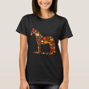 Autumn Pumpkin Fall Horse Thanksgiving Womens Mens T-Shirt