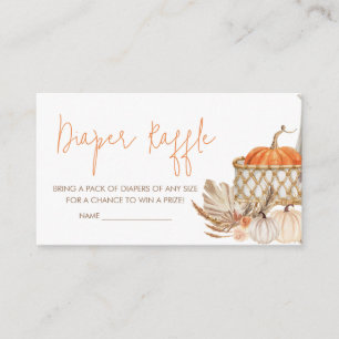 Autumn Pumpkin Fall in Love Diaper Raffle Enclosure Card
