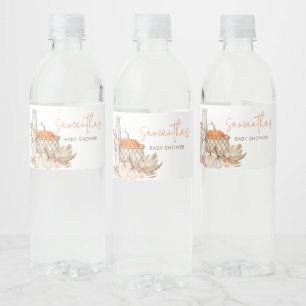 Autumn Pumpkin Fall in Love  Water Bottle Label