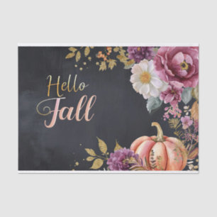 Autumn Pumpkin Fall Leaves Rustic Decoupage Tissue Paper
