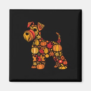Autumn Pumpkin Fall Miniature Schnauzer Thanksgivi Magnet