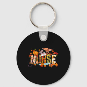 Autumn Pumpkin Fall Nurse Life Thanksgiving Nurse Key Ring