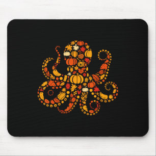 Autumn Pumpkin Fall Octopus Thanksgiving Womens Me Mouse Mat