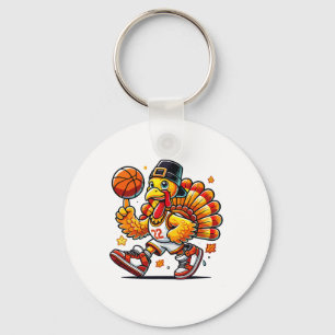 Autumn Pumpkin Fall Sketll Thanksgiving Womens Men Key Ring