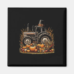 Autumn Pumpkin Fall Tractor Thanksgiving Womens Me Magnet