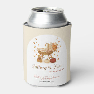 Autumn Pumpkin Falling in Love Baby Shower  Can Cooler
