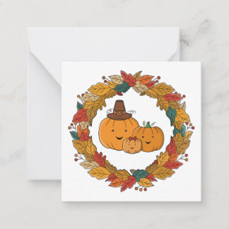 Autumn Pumpkin Family Wreath Card