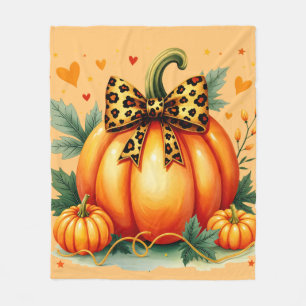 Autumn Pumpkin  Fleece Blanket