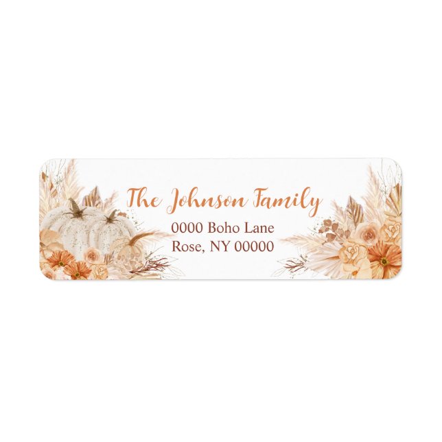 Autumn Pumpkin Floral, Address (Front)