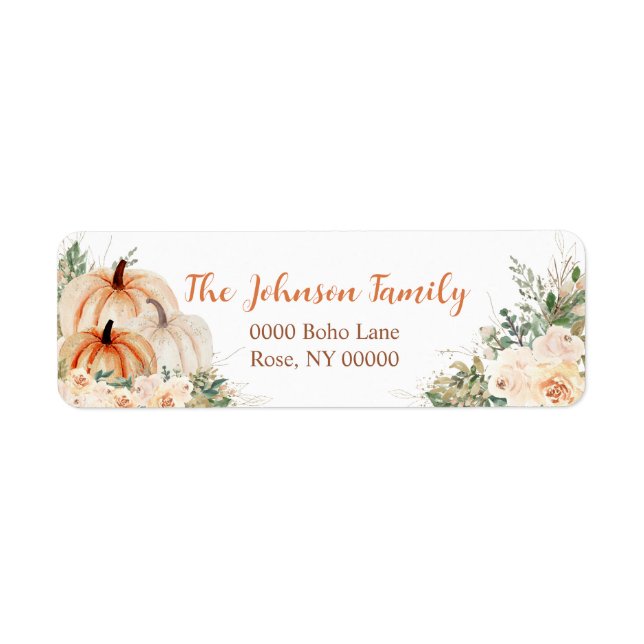 Autumn Pumpkin Floral, Address (Front)