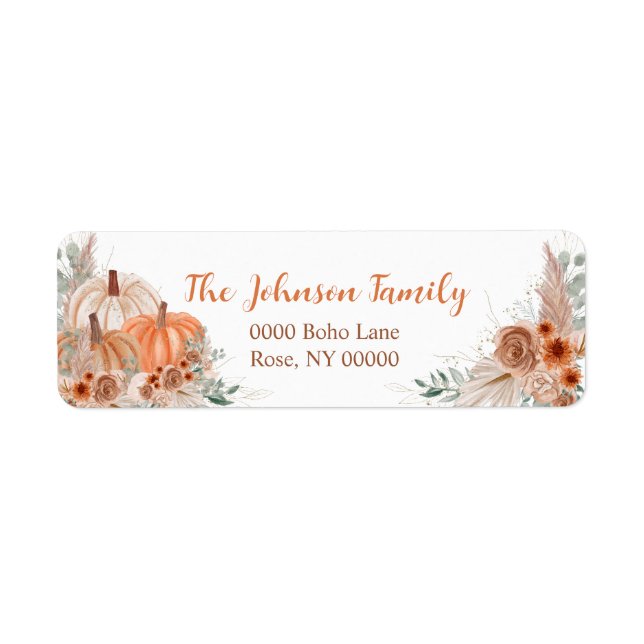 Autumn Pumpkin Floral, Address (Front)