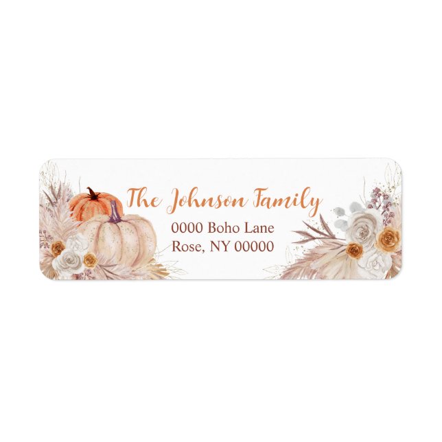 Autumn Pumpkin Floral, Address (Front)