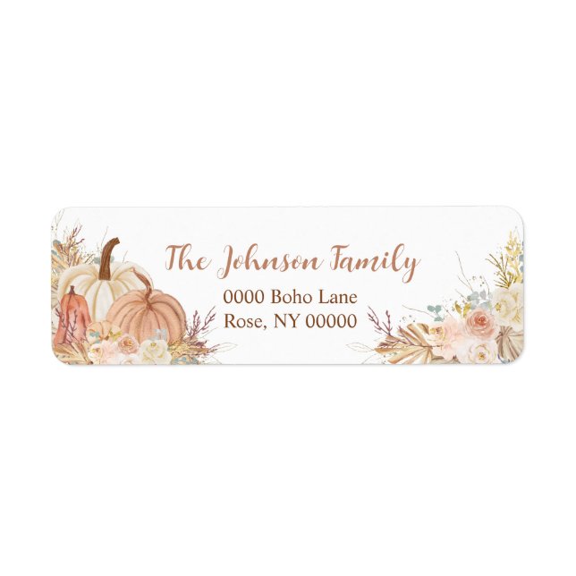 Autumn Pumpkin Floral, Address (Front)
