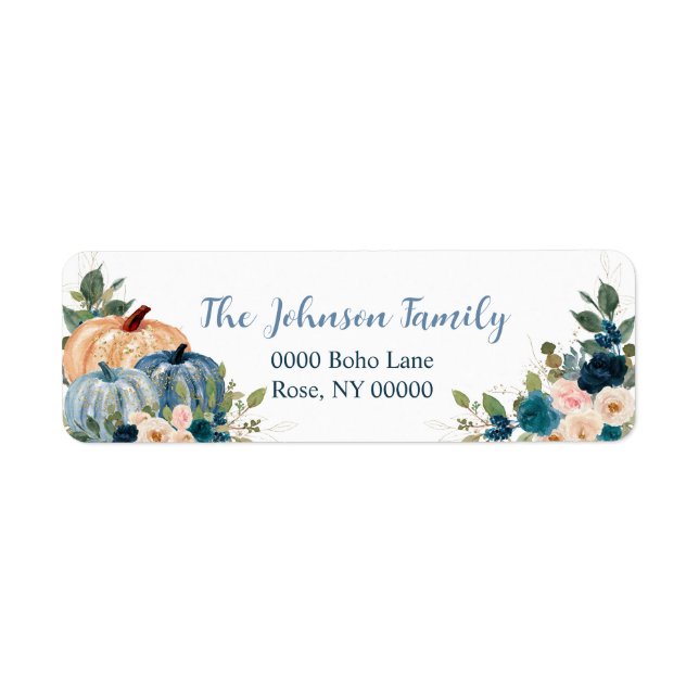Autumn Pumpkin Floral, Address (Front)