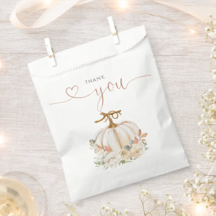Autumn Pumpkin Floral Baby Shower Favour Bags