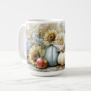 Autumn Pumpkin Floral Mug