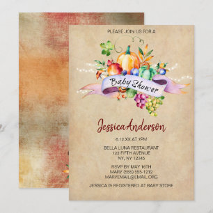 Autumn Pumpkin Gender Neutral Baby Shower Invitation