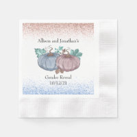 Autumn Pumpkin Gender Reveal pink blue glitter