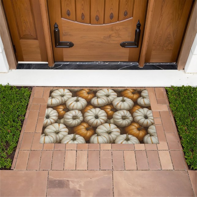 Autumn Pumpkin Harvest Pattern | Rustic Fall  Doormat (Outdoor)