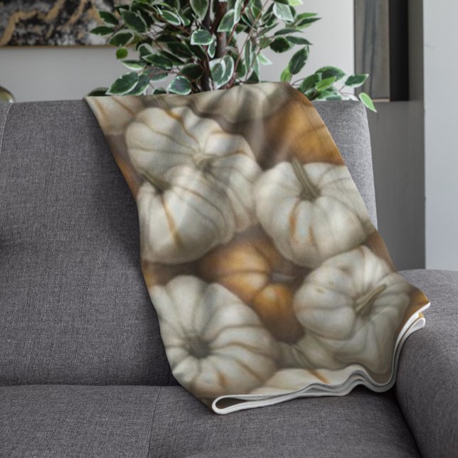 Autumn Pumpkin Harvest Pattern | Rustic Fall  Fleece Blanket (Creator Uploaded)