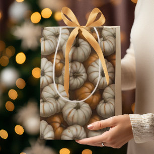 Autumn Pumpkin Harvest Pattern   Rustic Fall  Medium Gift Bag