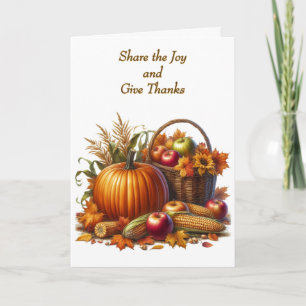 Autumn Pumpkin Harvest Thanksgiving Holiday Card