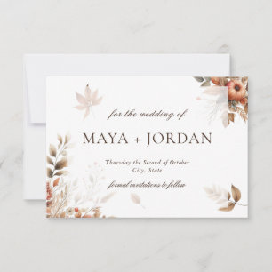 Autumn Pumpkin Harvest Wedding Announcement