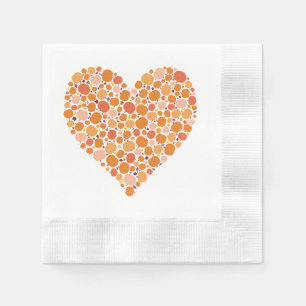 Autumn Pumpkin Heart Fall Leaves Colours October Napkin