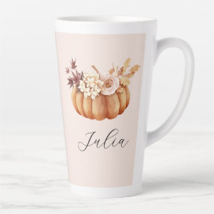 Autumn Pumpkin Latte Mug Cosy Rustic Gift Her