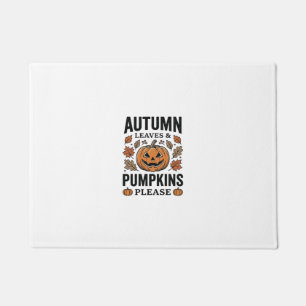 Autumn Pumpkin Leaves Pumpkins Please Vintage_1 Doormat