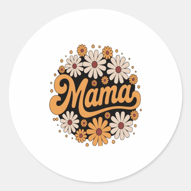 Autumn Pumpkin Mama Classic Round Sticker (Front)