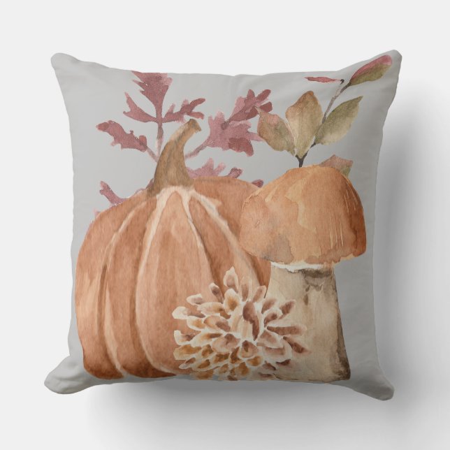 Autumn Pumpkin Mushroom Cushion (Front)