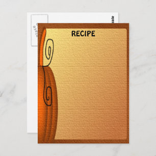Autumn Pumpkin Orange Brown Your Recipe  Postcard