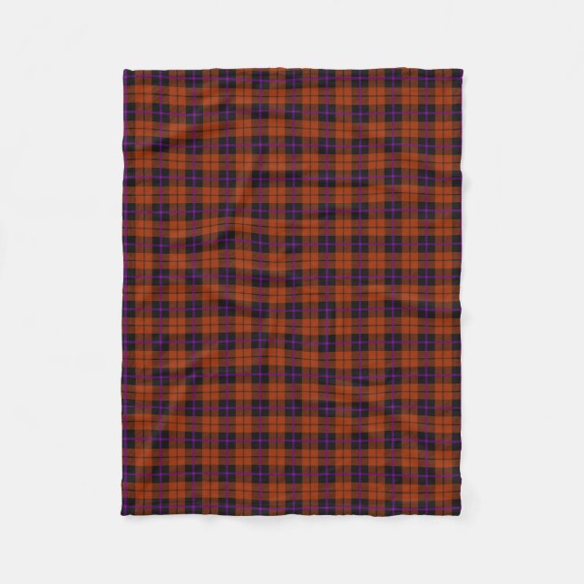 Autumn pumpkin orange purple/black stripe fleece blanket (Front)