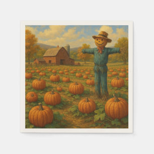 autumn pumpkin patch & scarewcrow napkin