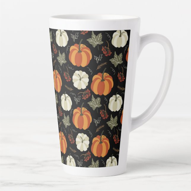 Autumn Pumpkin Pattern Latte Mug (Right)