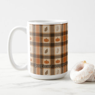 Autumn Pumpkin Plaid Coffee Mug