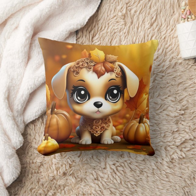 Autumn Pumpkin Puppy Cushion (Blanket)