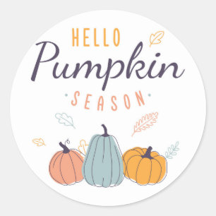 Autumn Pumpkin Season  Classic Round Sticker